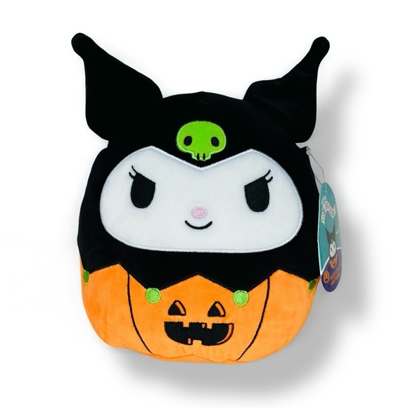 NEW Squishmallows Halloween Hello Kitty Kuromi Pumpkin 8 Inch Soft Sanrio Plush - Picture 1 of 5